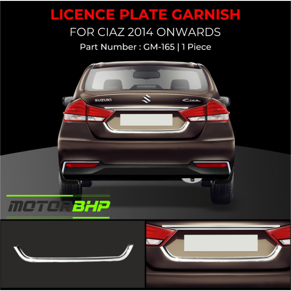 Buy Maruti Suzuki Ciaz Licence Plate Garnish Car Accessories